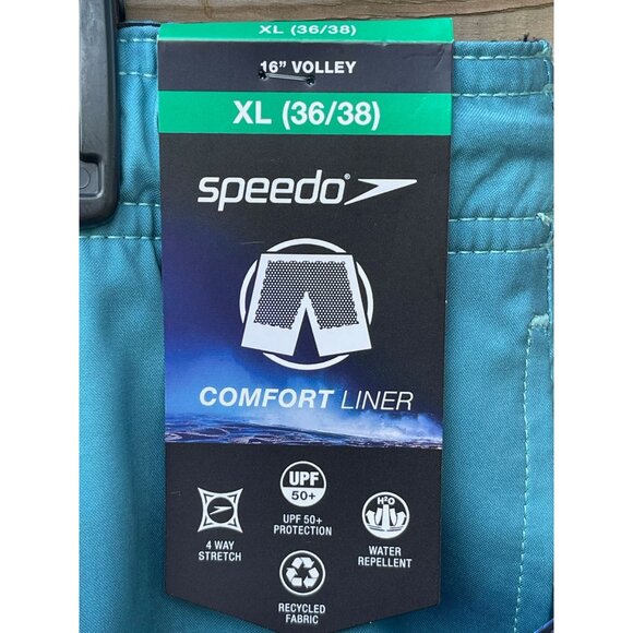 Speedo Mens 16" Volley Swim Shorts With Comfort Liner UPF 50+ XL (36/38) Recycle - Picture 3 of 6